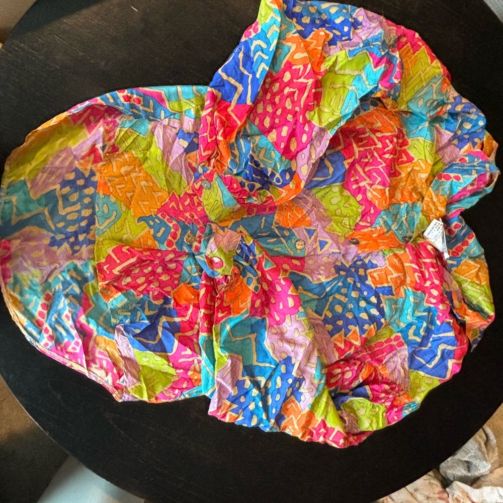 Colorful SILK Geometric Patterned Shirt